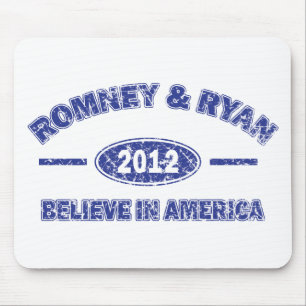 Tapis De Souris Romney et Ryan croient en l'Amérique