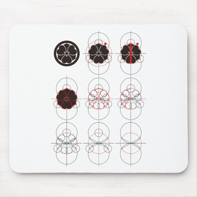 Tapis De Souris Rond avec dessin de trèfle à l'épée (Devant)