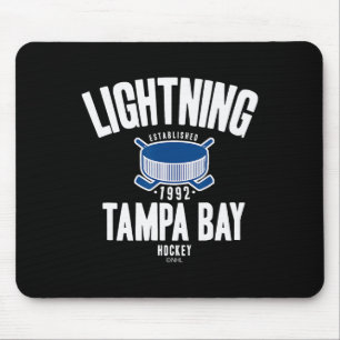 Tapis De Souris Rondelle de hockey Tampa Y Lightning noire officie
