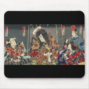 Tapis De Souris ronin knight japonais ukiyo-e samurai guerrier