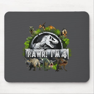 Tapis De Souris Roooar j'ai 4 ans Anniversaire T Rex Dinosaure Drô