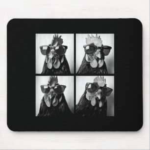 Tapis De Souris Rooster Portant Sungins Photobooth Selfie Farm Chi