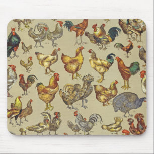 Tapis De Souris Rooster Poulet de la ferme Pays Animal
