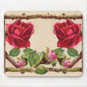 Tapis De Souris Rose ancienne vintage rustique victorienne antique