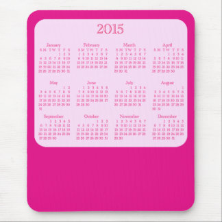 Tapis de souris rose antique de 2015 calendriers