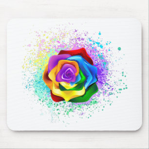 Tapis De Souris Rose arc-en-ciel colorée
