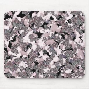 Tapis De Souris Rose Argent & Beauté Noir Gloss Glamour Fille
