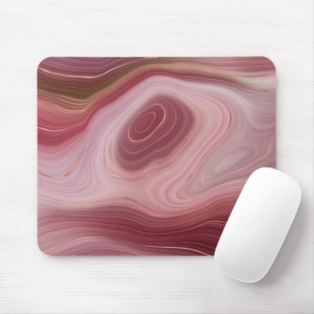 Tapis De Souris Rose Argile et Agate de soie Mousepad (Avec souris)
