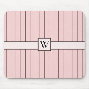 Tapis De Souris Rose avec Pinstripes Noires Mousepad