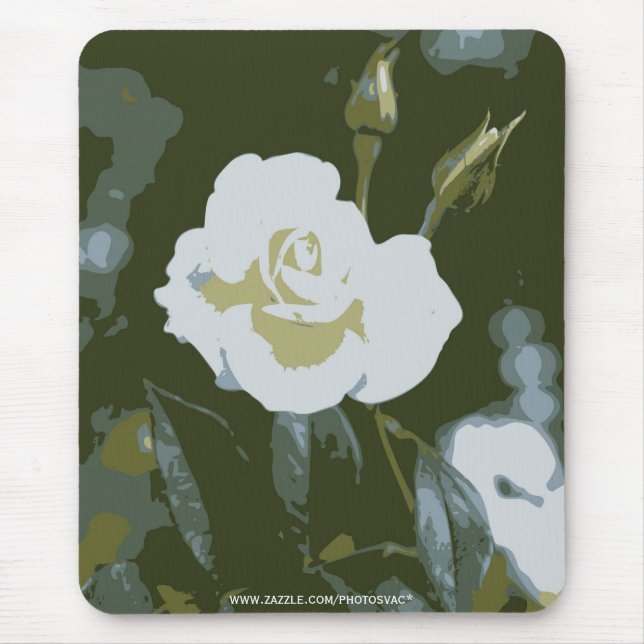 Tapis de souris Rose Blanche (Devant)