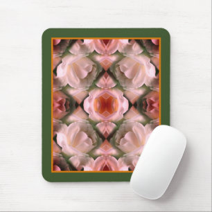 Tapis De Souris Rose blanche florale Abstraite teintée