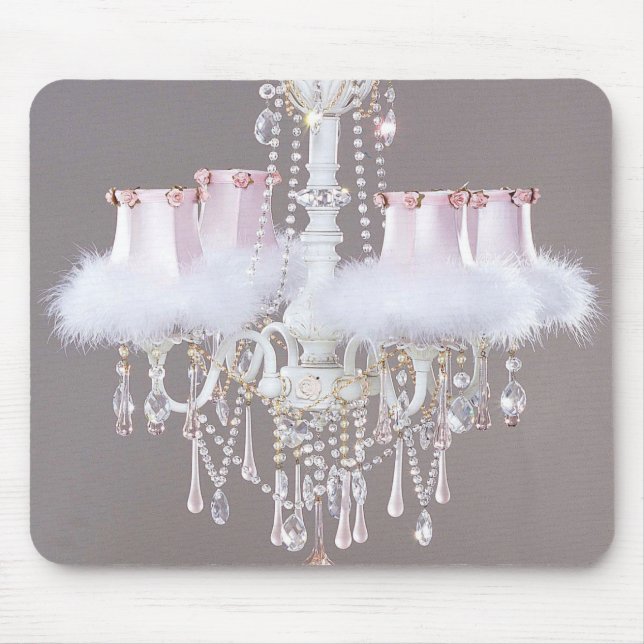 Tapis de souris rose chic minable de lustre (Devant)