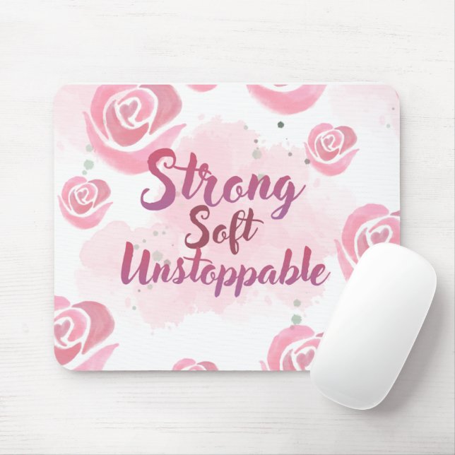 Tapis de souris rose clair féminin (Avec souris)