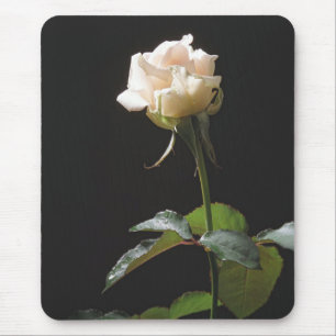 Tapis De Souris rose couleur crème sur le arrière - plan sombre