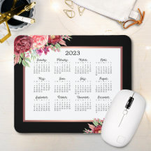 Rose de Bourgogne Floral Black 2023 Calendrier