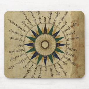Tapis De Souris Rose de boussole du 16ème siècle