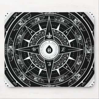 Tapis De Souris Rose de boussole - Mousepad (noir)