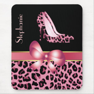 Tapis de souris rose de coutume de stylets de