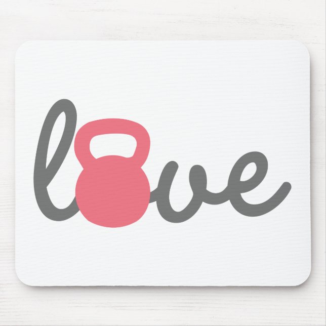 Tapis De Souris Rose de Kettlebell d'amour (Devant)