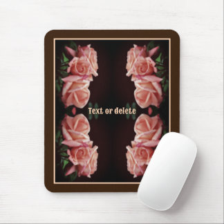 Tapis De Souris Rose de pêche Trio Floral Vintage Personnalisé