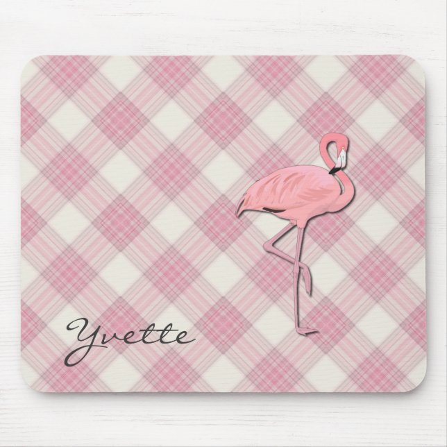 Tapis de souris rose de plaid de Flamant rose (Devant)