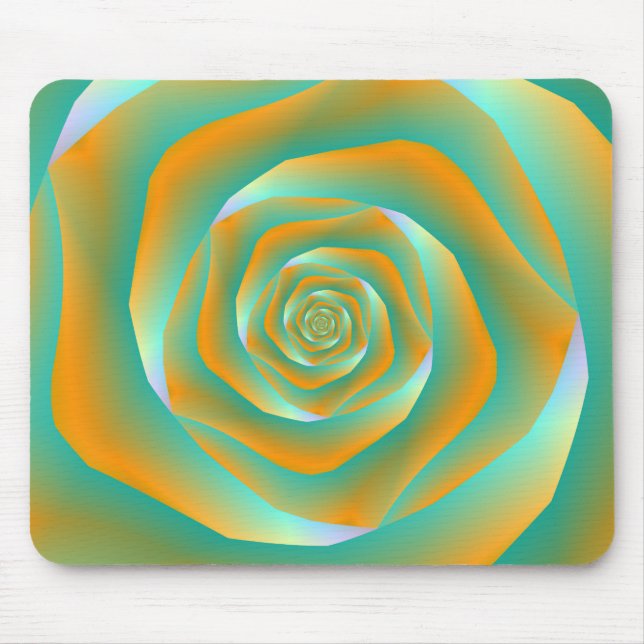 Tapis De Souris Rose de spirale orange et verte Mousepad (Devant)