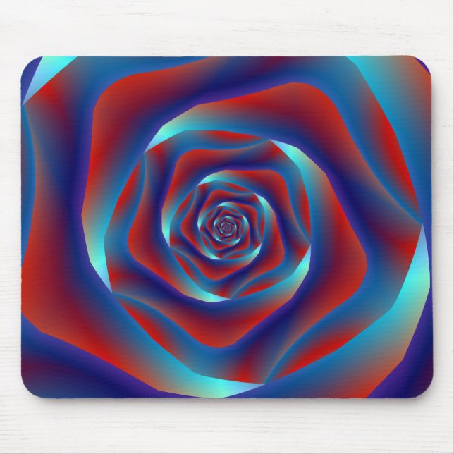 Tapis De Souris Rose de spirale rouge et blues Mousepad (Devant)