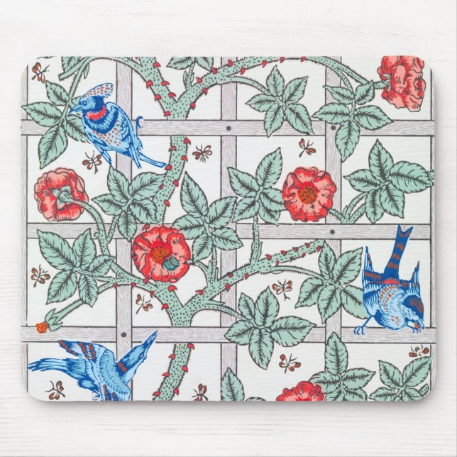 Tapis De Souris Rose d'Escalades & Petit Oiseau, William Morris (Devant)