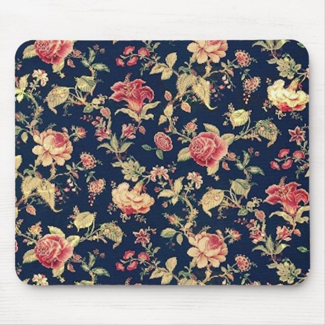 Tapis De Souris Rose élégant Mousepad floral de cru (Devant)