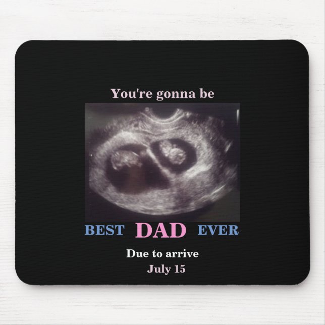 Tapis De Souris Rose et Bleu sur Black Ultrasound Twins Mousepad (Devant)