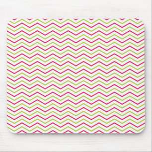 Tapis De Souris Rose et chaux Chevron