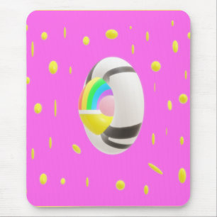Tapis De Souris Rose et jaune avec globe moyen poche dossier cl