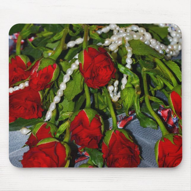 Tapis De Souris Rose et perles (Devant)