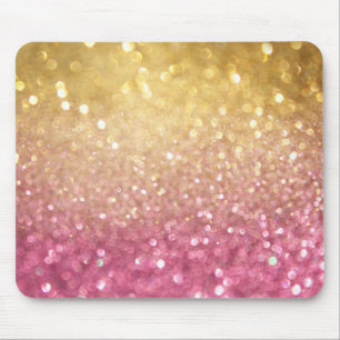 Tapis De Souris rose et regard de parties scintillantes d'or