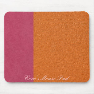 Tapis De Souris Rose et simili cuir orange
