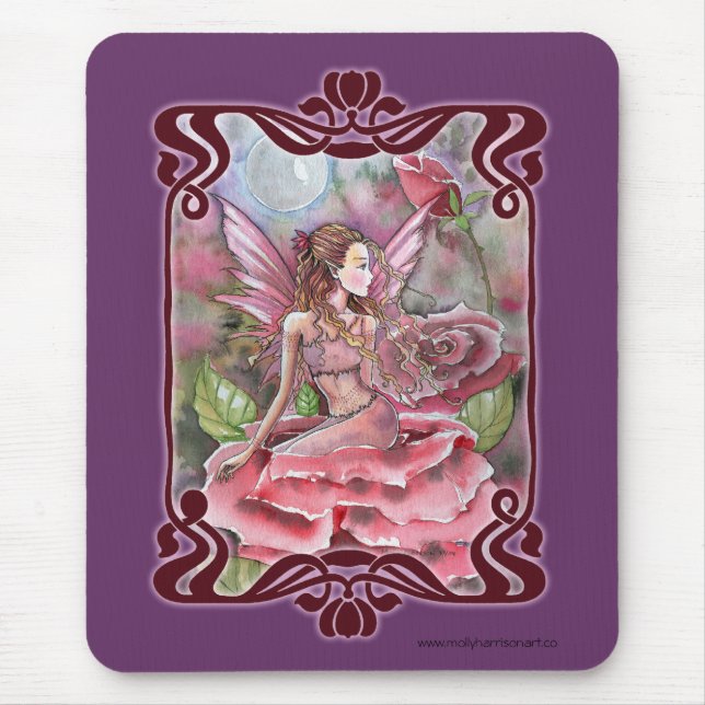 Tapis de souris Rose Fairy Fancy par Molly Harriso (Devant)