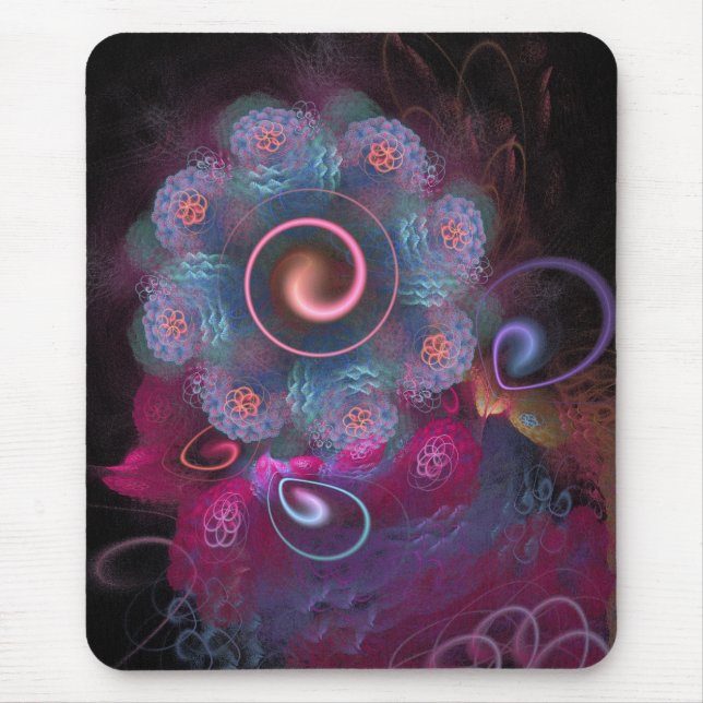 Tapis De Souris "Rose Fleur clair 2, en bleu", mousepad (Devant)