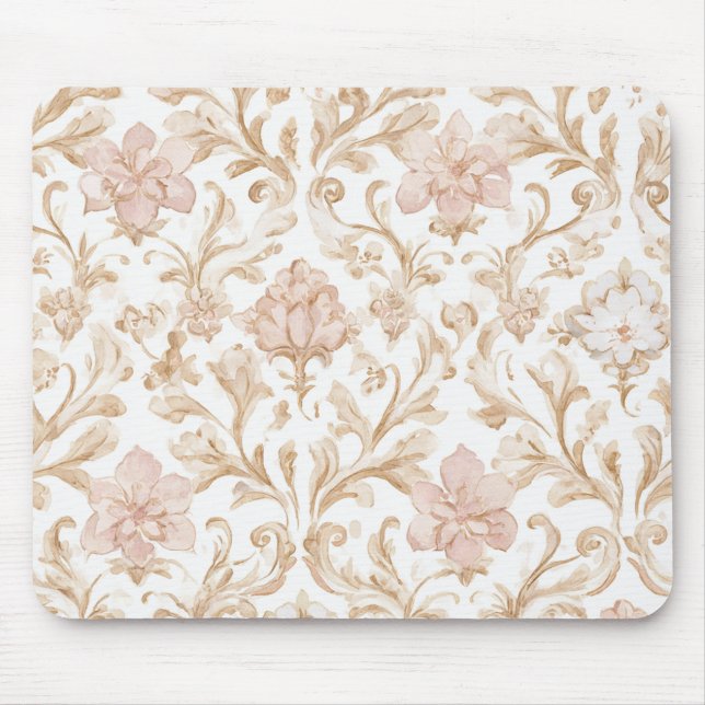 Tapis De Souris Rose Floral Blush (Devant)