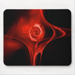 Tapis De Souris ROSE FRACTAL, rouge, noir