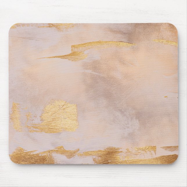 Tapis De Souris Rose Gold Blush and Gold Texture (Devant)