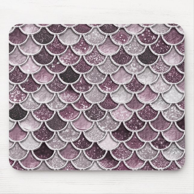 Tapis De Souris Rose Gold Blush Ombre Parties scintillant Mermaid  (Devant)