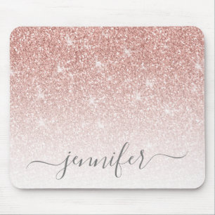 Tapis De Souris Rose Gold Blush Parties scintillant rose Étincelle