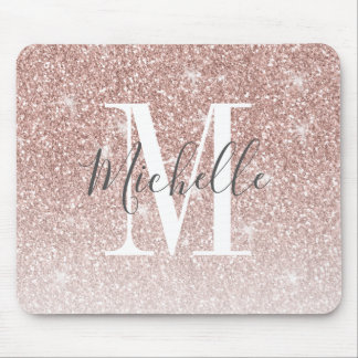 Tapis De Souris Rose Gold Blush Pink Parties scintillant Étincelle