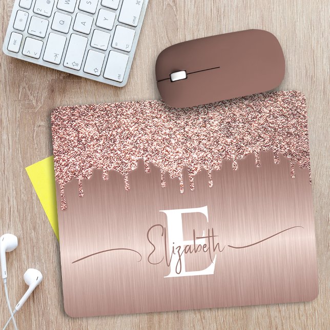 Tapis De Souris Rose Gold brossé Parties scintillant de  de métal  (Créateur téléchargé)
