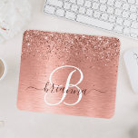 Tapis De Souris Rose Gold brossé Parties scintillant métallique No<br><div class="desc">Personnalisez facilement ce design chic et branché de tapis de souris avec une jolie parties scintillant brillante en or rose sur un arrière - plan métallique brossé en or rose.</div>