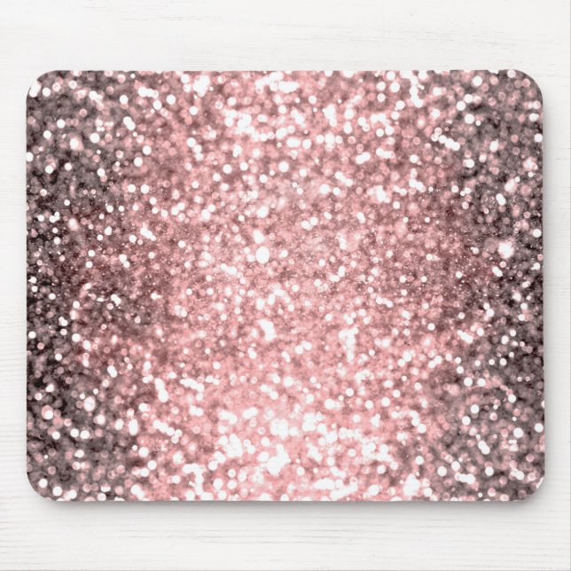 Tapis De Souris Rose Gold Éclairage Parties scintillant brillant (Devant)