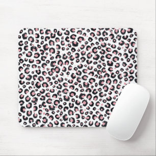 Tapis De Souris Rose Gold Élégant Motif Léopard Noir