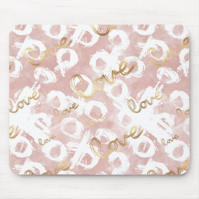 Tapis De Souris Rose Gold Love XO (Devant)