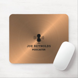 Tapis De Souris Rose Gold Metal Effet, Podcaster, Podcast