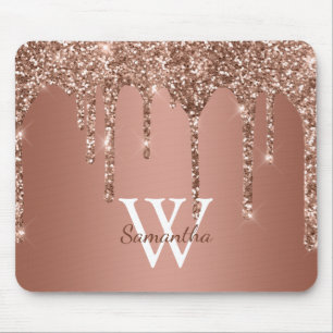 Tapis De Souris Rose Gold Parties scintillant Sparkle Drift Nom du